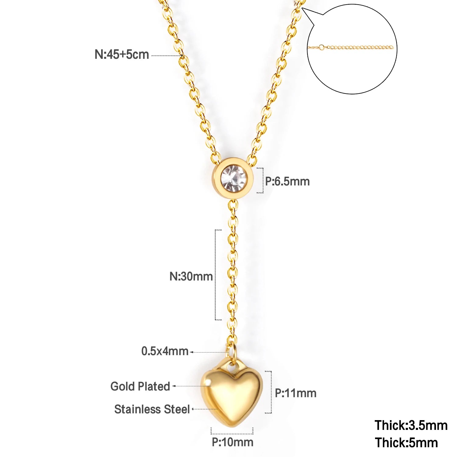 ASONSTEEL Romantic Heart Pendant Necklace – Golden Stainless Steel Choker for Women - Image 19