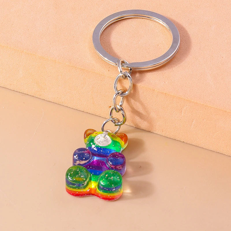 Cute 3D Dazzling Bear Keychain – Sparkling Animal Pendant for Car Keys & Handbags - Image 4