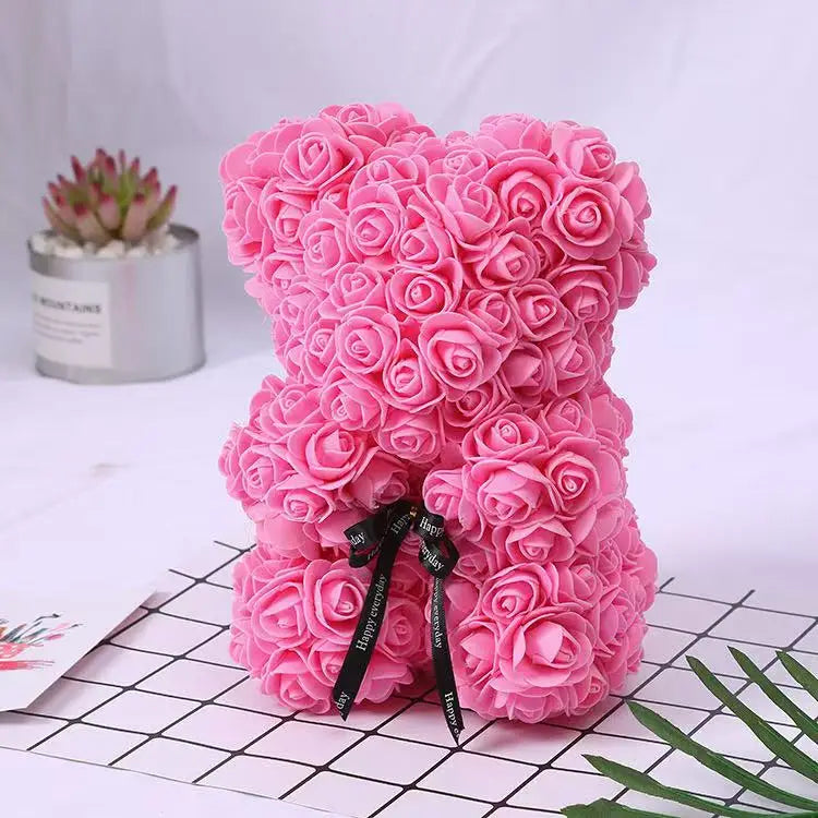 25cm Artificial Teddy Rose Flower Bear with Box – Romantic Valentine’s Day Gift - Image 7