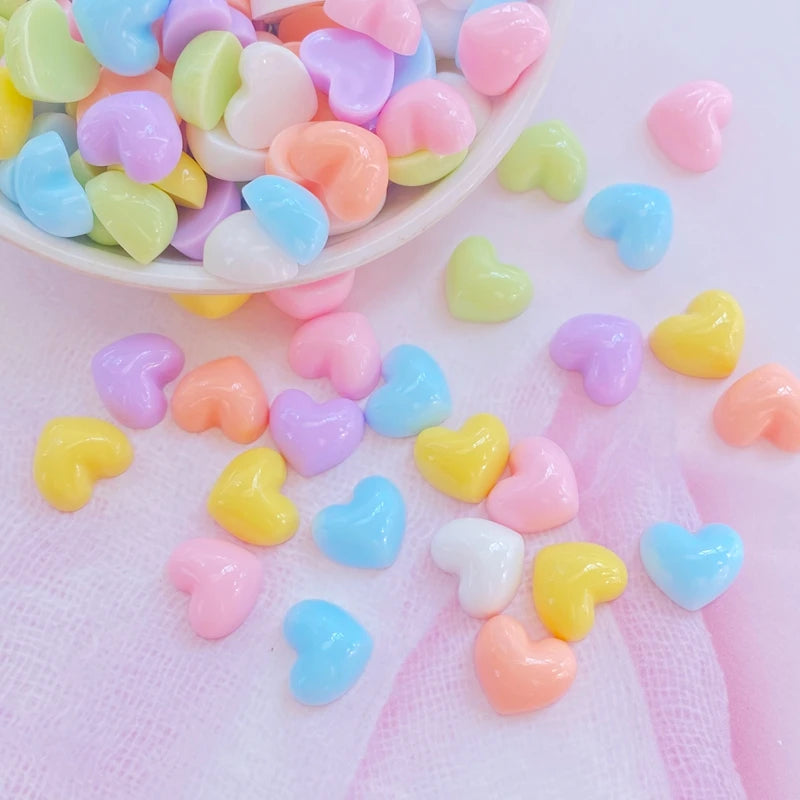 30Pcs Cute Mini Heart-Shaped Resin Figurines – Flatback Cabochons for Crafts & Accessories - Image 5
