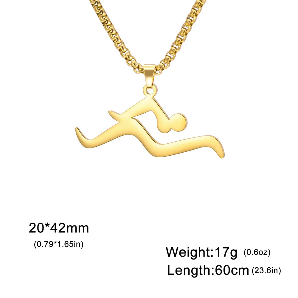 My Shape Swimming Water Pendant Necklace – Stainless Steel Sports Charm Jewelry for Swimming Lovers - Image 6