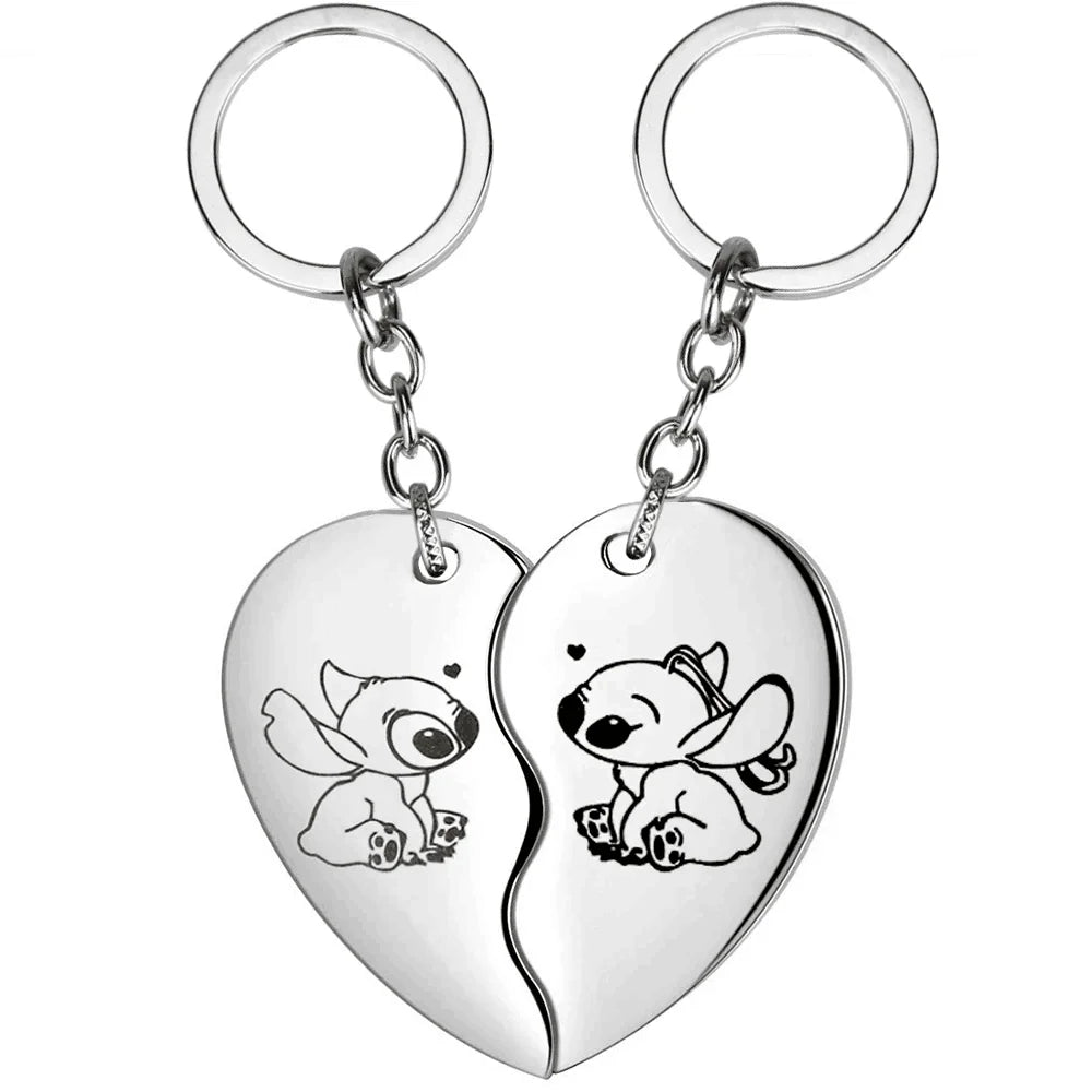 1 Pair Lilo & Stitch Pendant Necklaces – Kawaii Stainless Steel Couple Neck Chains - Image 10