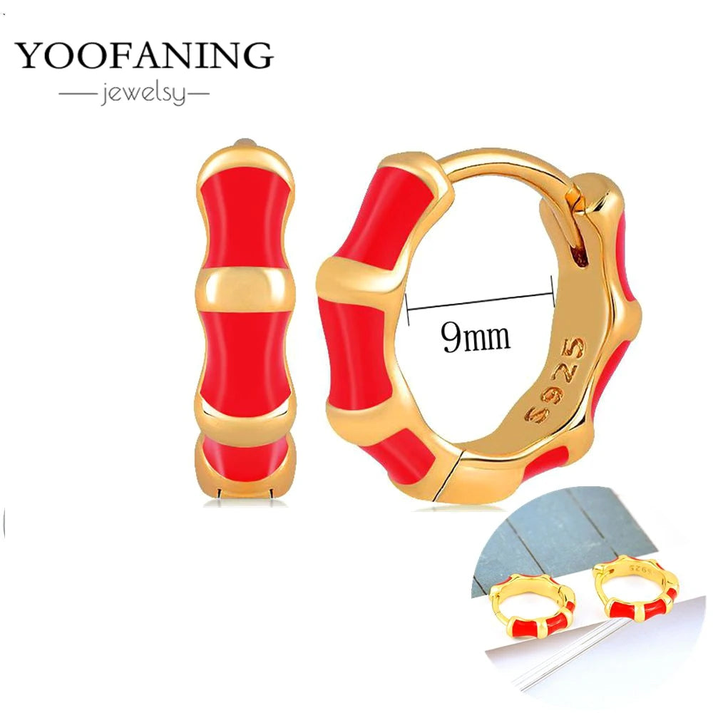 925 Sterling Silver Red Series Hoop Earrings – Red Zircon Love, Strawberry & Starfish Design - Image 48