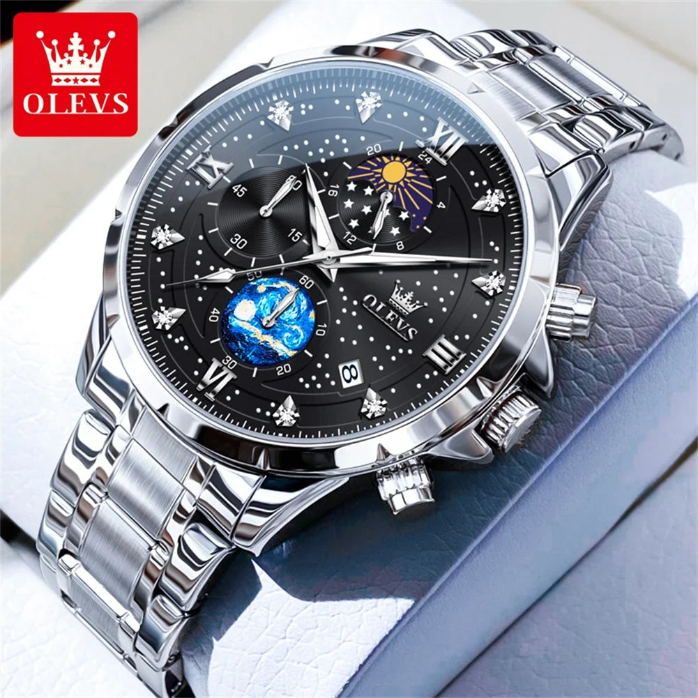 OLEVS 9807 Men's Quartz Chronograph Watch – Multifunction Waterproof Timepiece with Luminous Display - Image 11