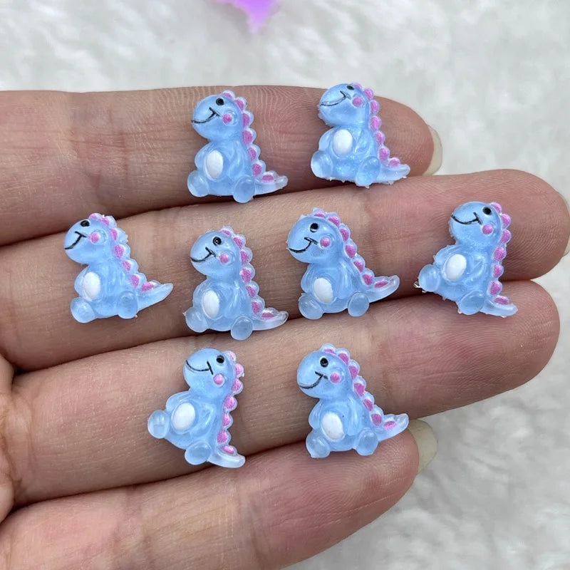 50Pcs Cute 12mm Mini Cartoon Dinosaur Resin Flatbacks – DIY Jewelry, Manicure & Hair Accessories - Image 12
