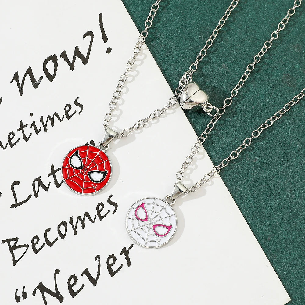 2pcs/set Marvel Superhero Spider-Man Necklace – Fashion Couple Gift for Best Friends - Image 3