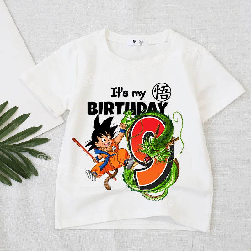 Dragon Ball Boys Birthday T-Shirt – Goku Anime Print with Number Design for Kids - Image 7