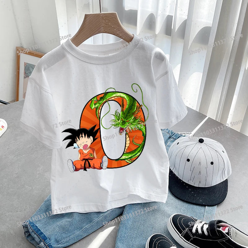 Dragon Ball Goku T-Shirt – A-Z Letter Print Cotton Tee for Boys & Toddlers - Image 27
