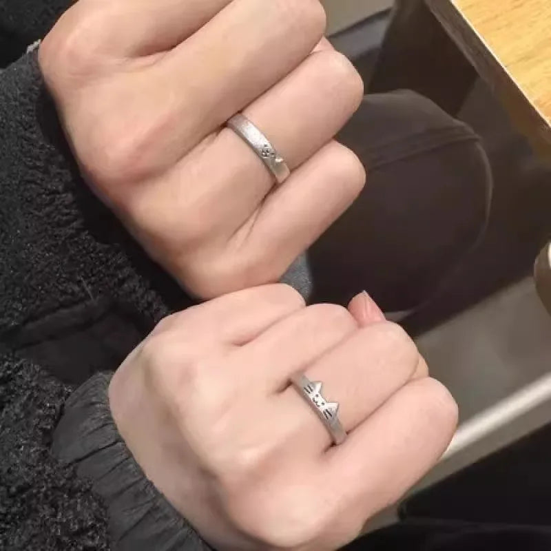 Cute Cat & Dog Animal Couple Rings - Image 4