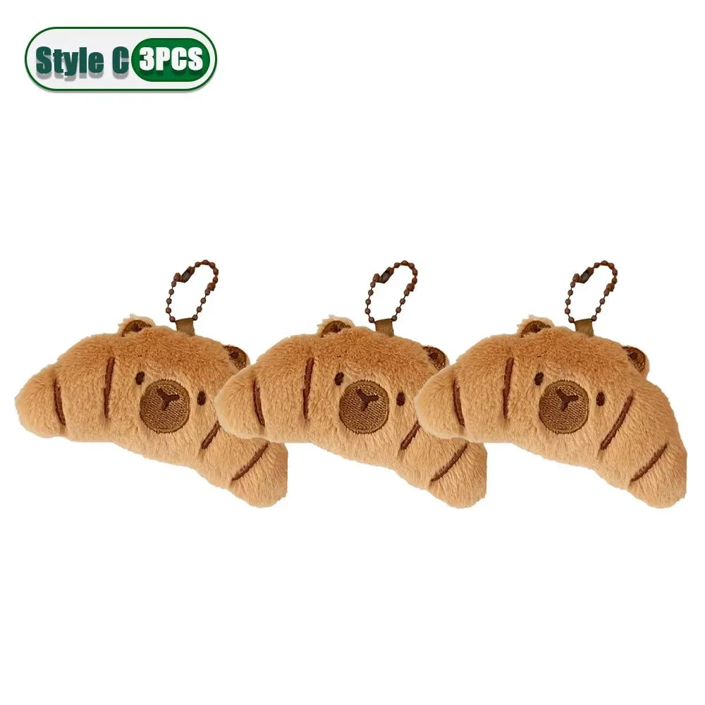 1–10PCS Gourmet Capybara Plush Pendant – Cute Cartoon Doll for Bags, Decor & Gifts - Image 27