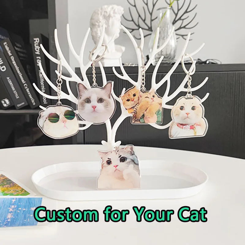 Custom Pet Dog & Cat Acrylic Keychain – Personalized Photo Cartoon Charms - Image 3