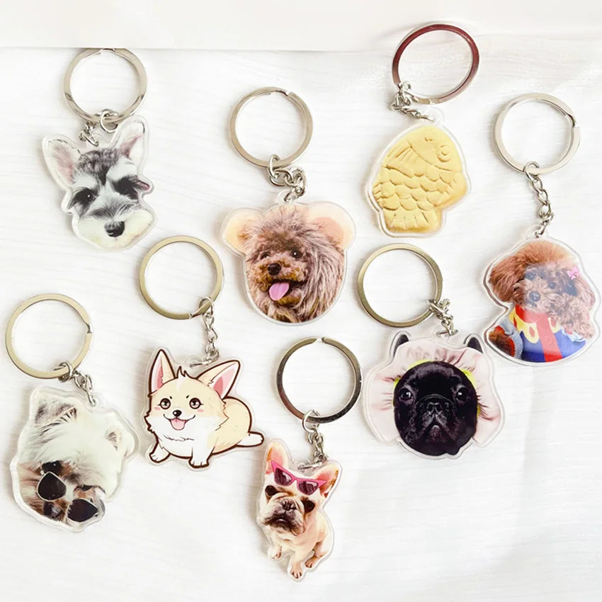 Custom Pet Dog & Cat Acrylic Keychain – Personalized Photo Cartoon Charms - Image 6