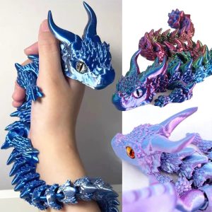 3D Printed Magic Dragon Fidget Toy – Movable Joint Articulated Desktop Ornament for Kids & Adults