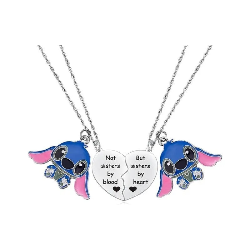 1 Pair Lilo & Stitch Pendant Necklaces – Kawaii Stainless Steel Couple Neck Chains - Image 22