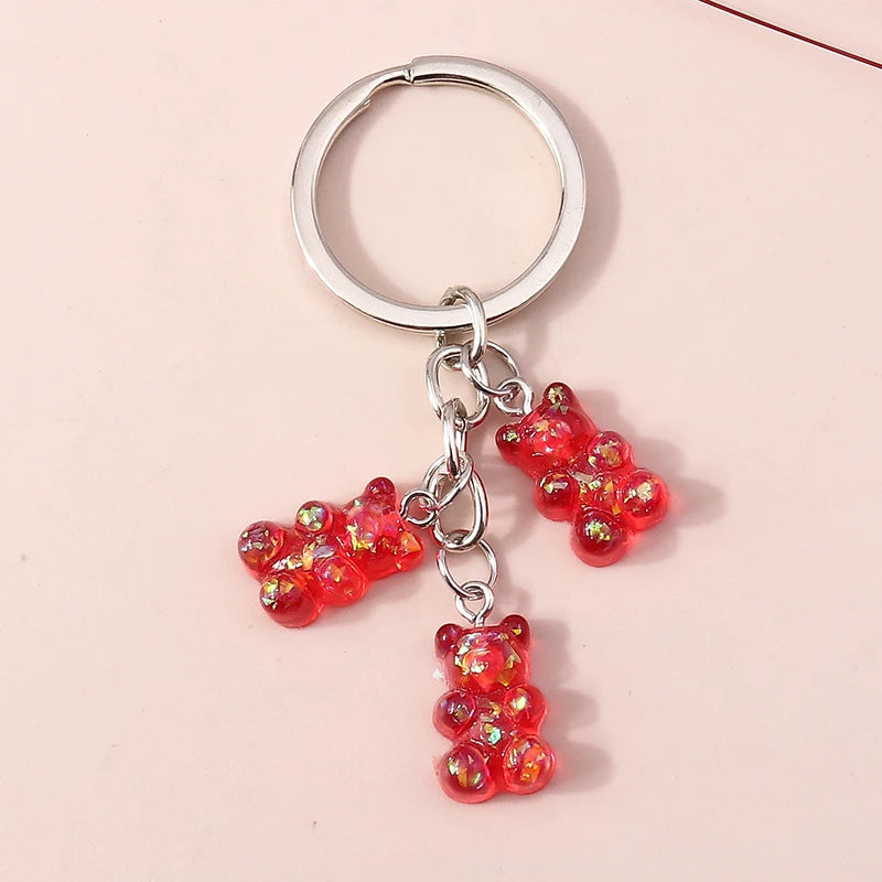 Cute 3D Dazzling Bear Keychain – Sparkling Animal Pendant for Car Keys & Handbags - Image 31