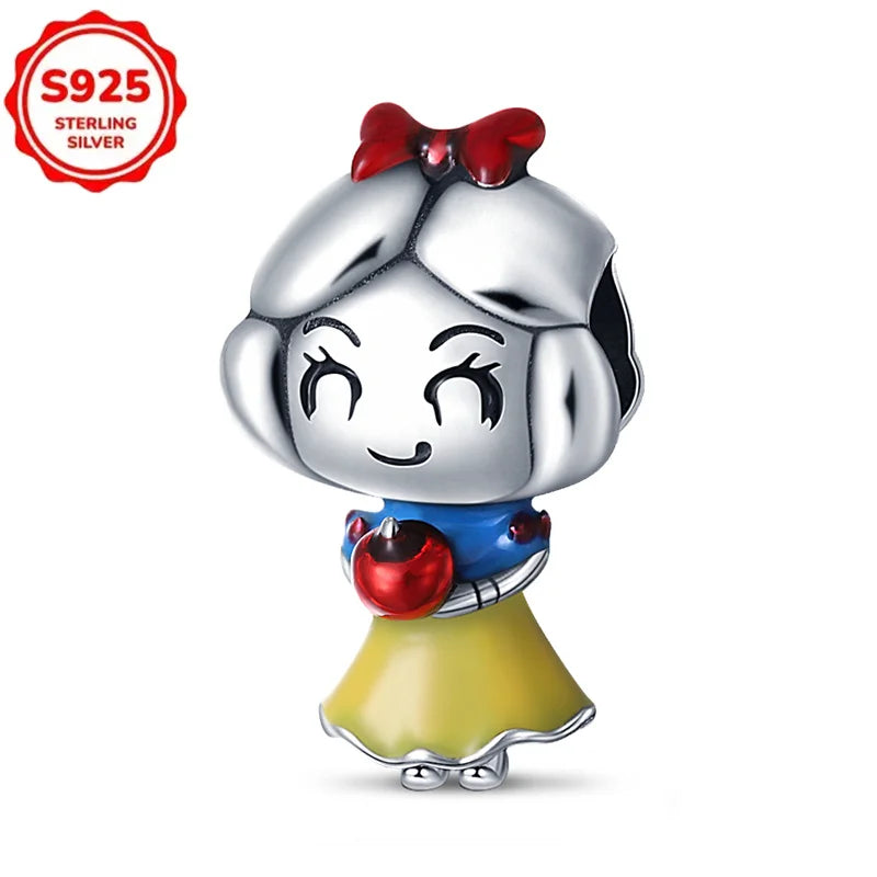 Disney 925 Sterling Silver Beads – Mickey, Stitch, Princess, Cinderella Charms for DIY Bracelets - Image 79