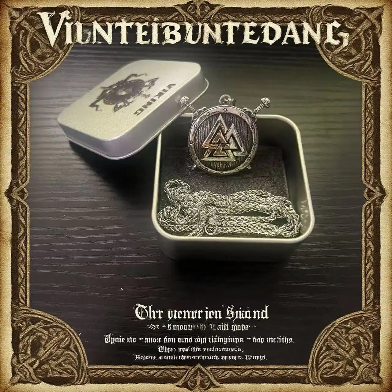 HNSP Viking Shield Pendant Necklace – 316L Stainless Steel Chain for Men - Image 5