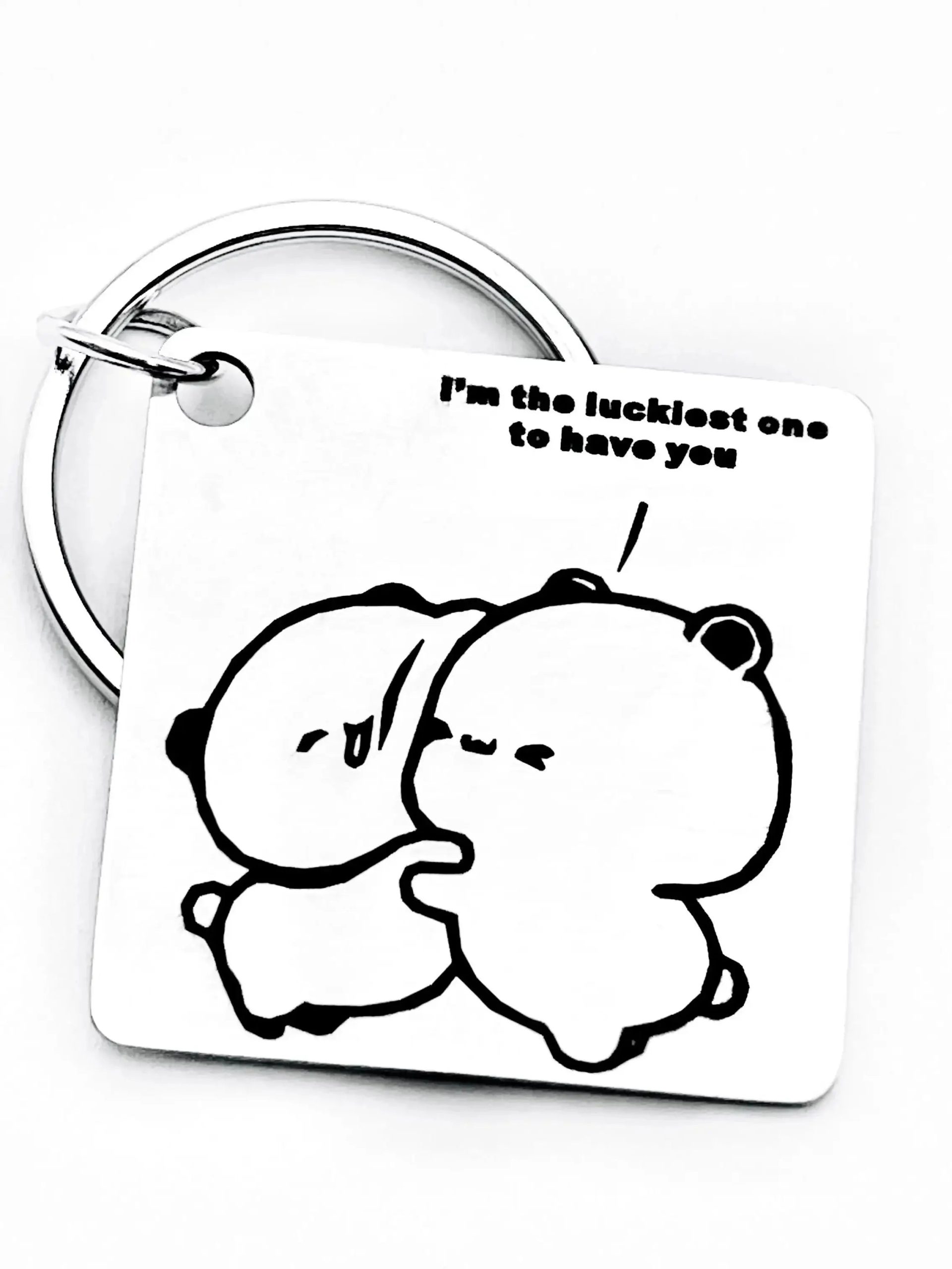 "I’M the Luckiest One to Have You" Stainless Steel Keychain – Romantic Gift for Valentine’s Day - Image 6
