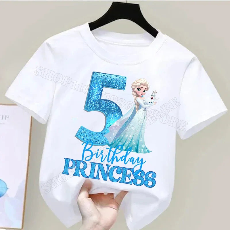 Frozen Elsa Birthday T-Shirt – Cute Cotton Tee for Girls Ages 1–9 - Image 20