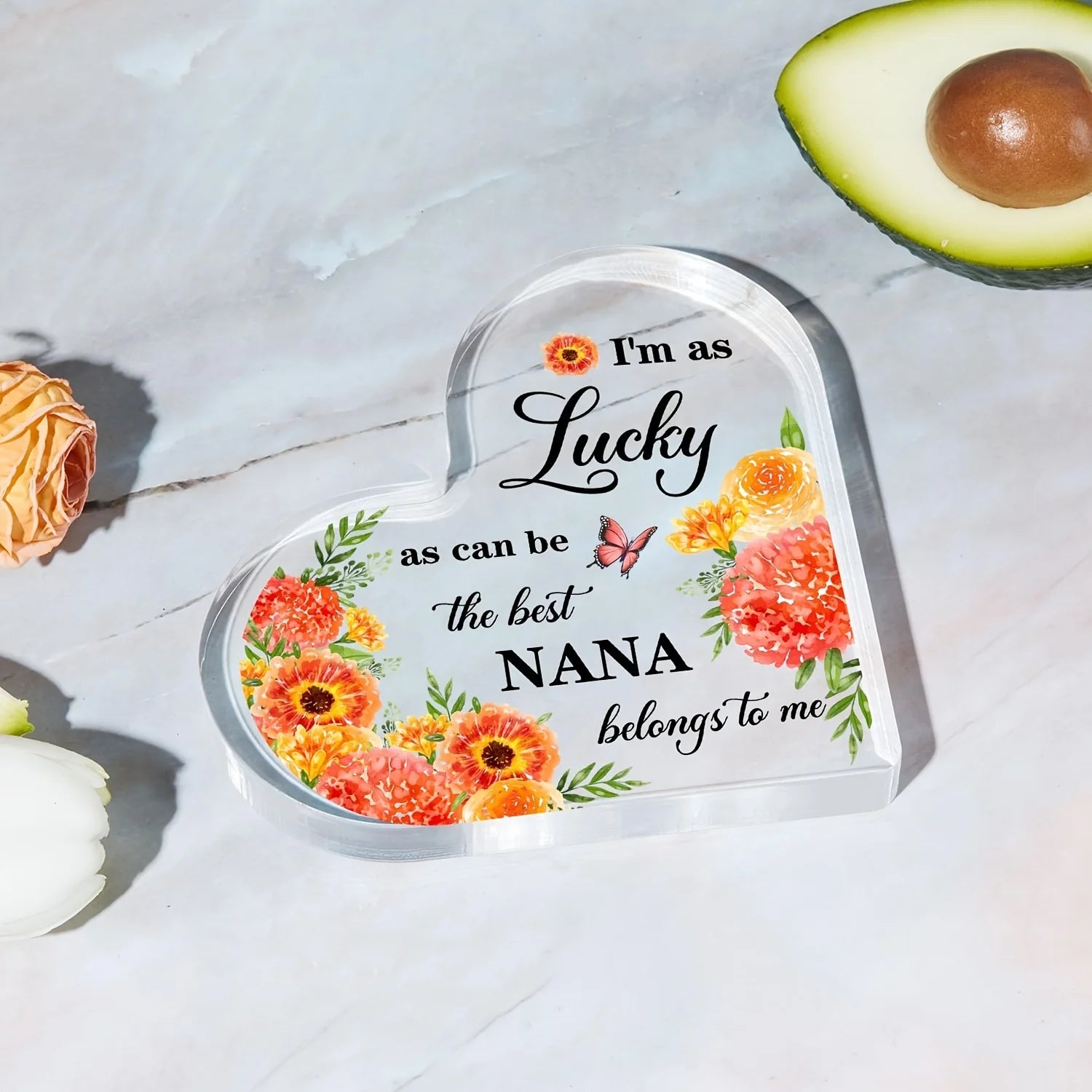 I Love You Nana Acrylic Heart Sign – Thoughtful Gift for Grandmother - Image 4