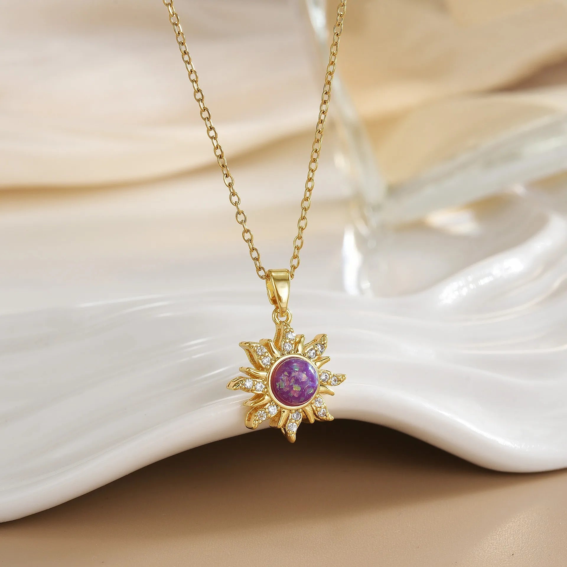Rapunzel Sun Necklace – Gold-Plated Sun & Moon Pendant with Stainless Steel Chain - Image 6