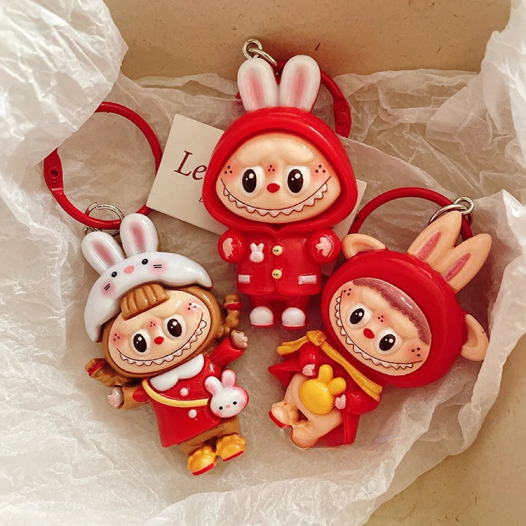 Cartoon New Year Style Large Keychain Pendant – Cute Backpack Accessory for Girls - Image 4