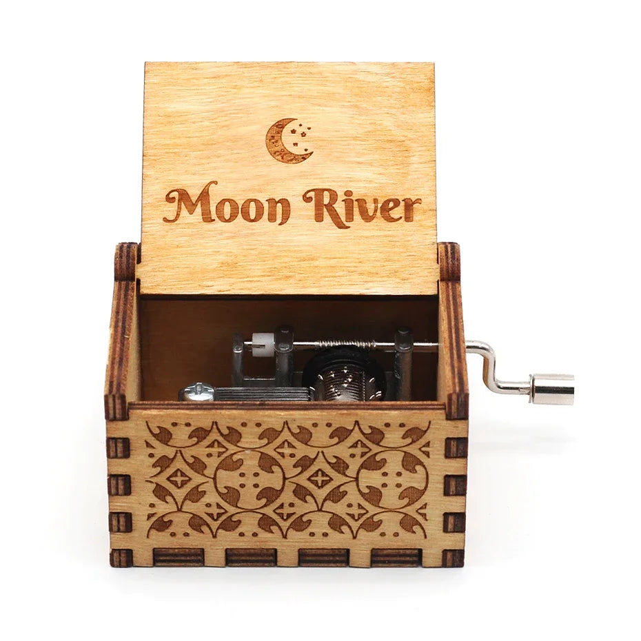 Hand-Cranked Wooden Theme Music Box - Image 19