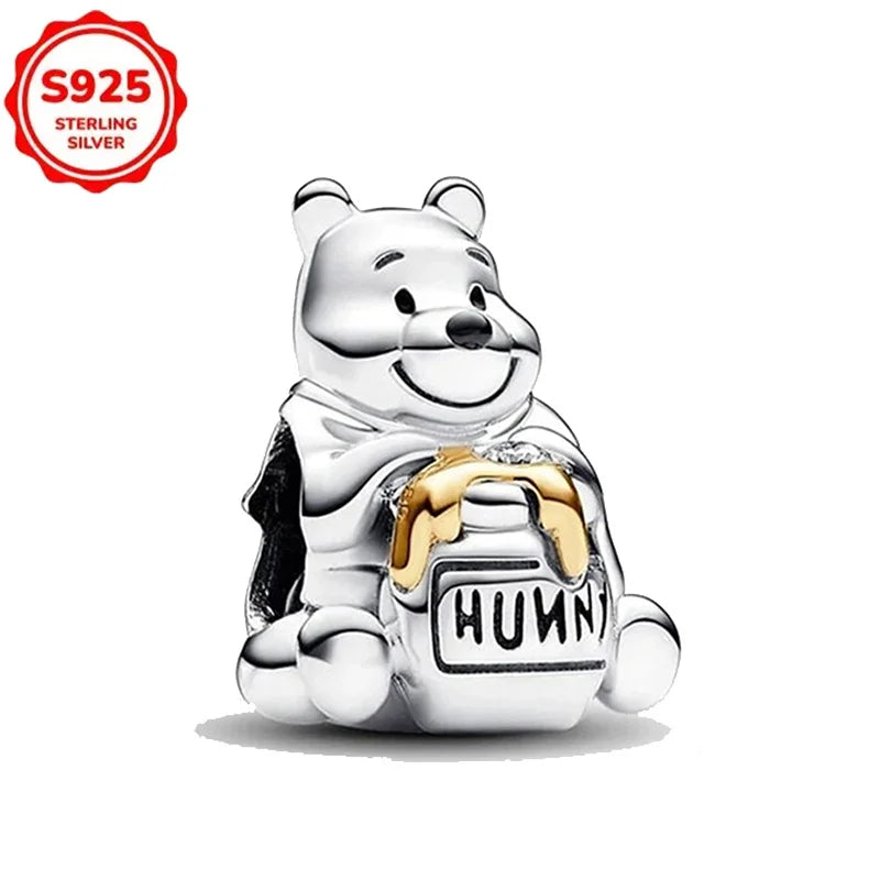 Disney 925 Sterling Silver Beads – Mickey, Stitch, Princess, Cinderella Charms for DIY Bracelets - Image 20