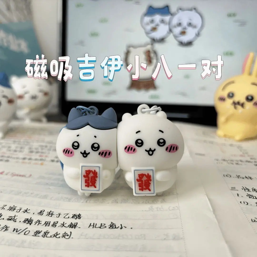 Chiikawa Hachiware Magnetic Keychain – Cute Kawaii Cartoon Pendant for Girls & Couples - Image 2
