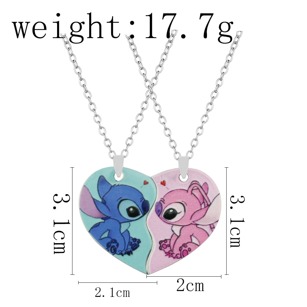 1 Pair Lilo & Stitch Pendant Necklaces – Kawaii Stainless Steel Couple Neck Chains - Image 5