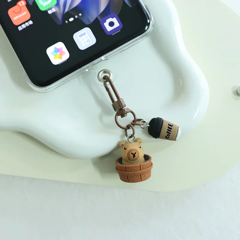 Funny Resin Capybara Keychain – Cute Animal Charm for Bags & Gifts - Image 2