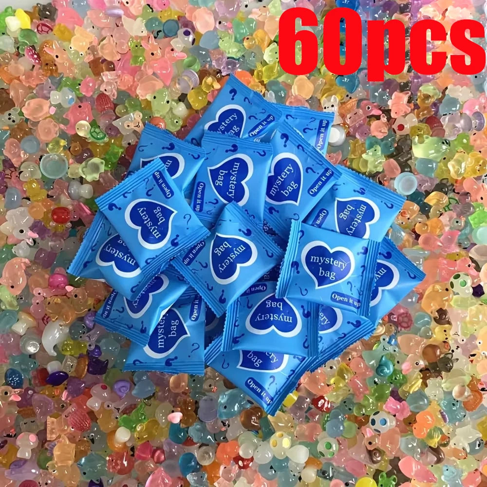 60pcs Glow In The Dark Mini Resin Animals & Mushroom Blind Bags – Fairy Garden Decor & Micro Landscape Surprise - Image 13