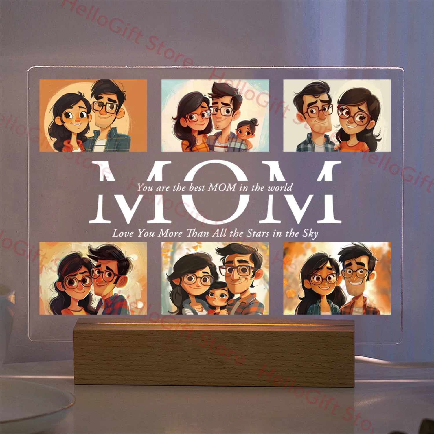 Personalized 3D Acrylic Photo Lamp – Custom Text Night Light for Mom, Dad, Family & Love Gifts - Image 7