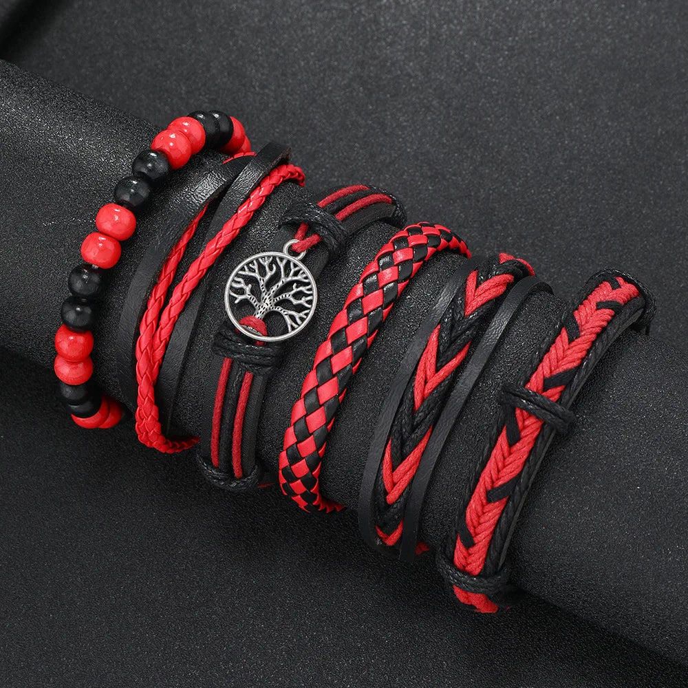 Punk Casual 6-Pc Beaded & Leather Bracelet Set - Image 9