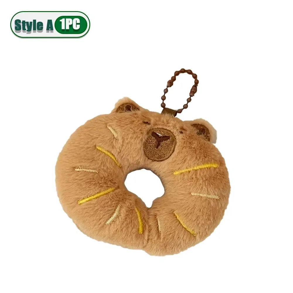 1–10PCS Gourmet Capybara Plush Pendant – Cute Cartoon Doll for Bags, Decor & Gifts - Image 29