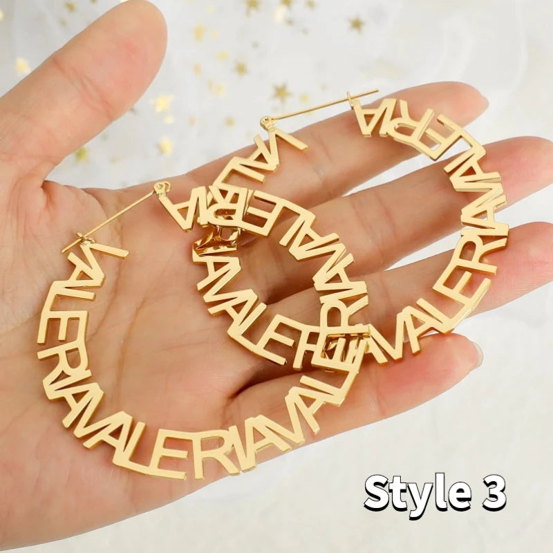 Personalized Welded Name Earrings – Custom Stainless Steel Jewelry Gift for Women - Image 10