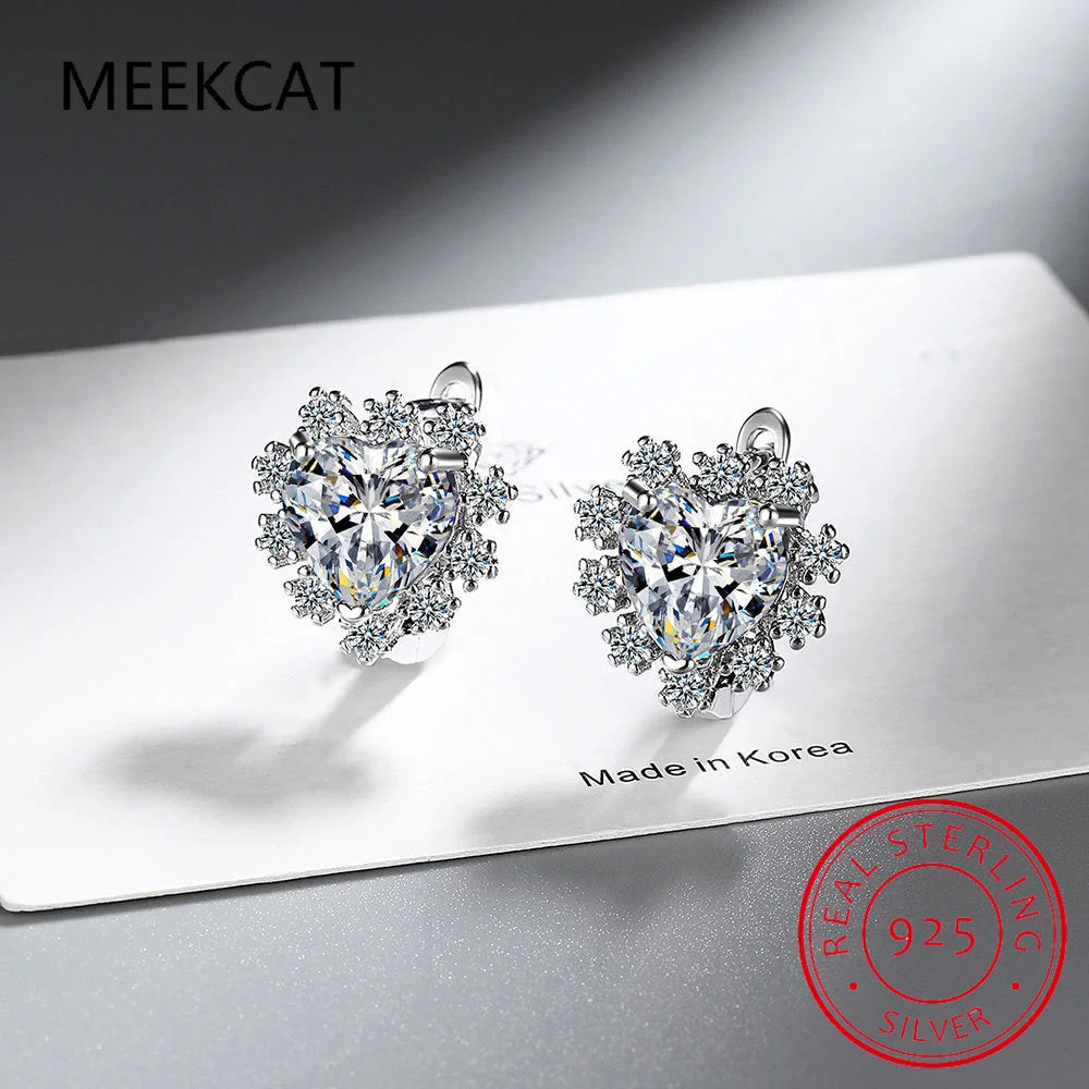 Love Heart Created Blue Sapphire Hoop Earrings – 925 Sterling Silver Fine Jewelry - Image 12