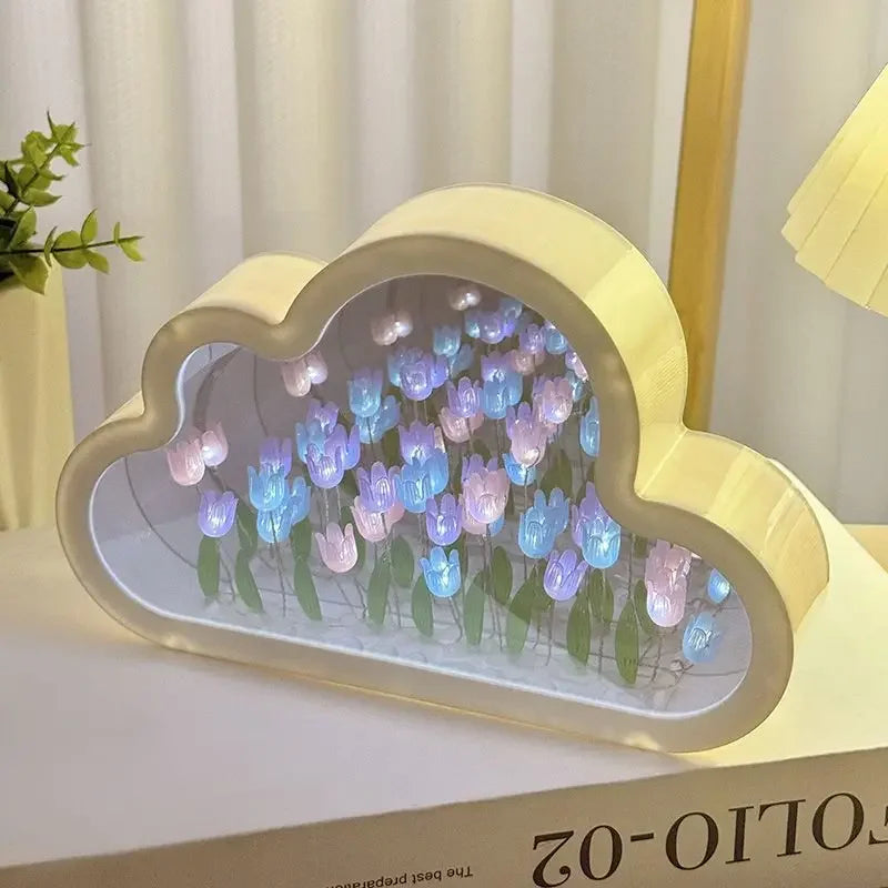 Tulip Cloud Sea of Flowers Handmade Night Light – Creative Atmosphere Lamp & Qixi Lovers Gift - Image 8