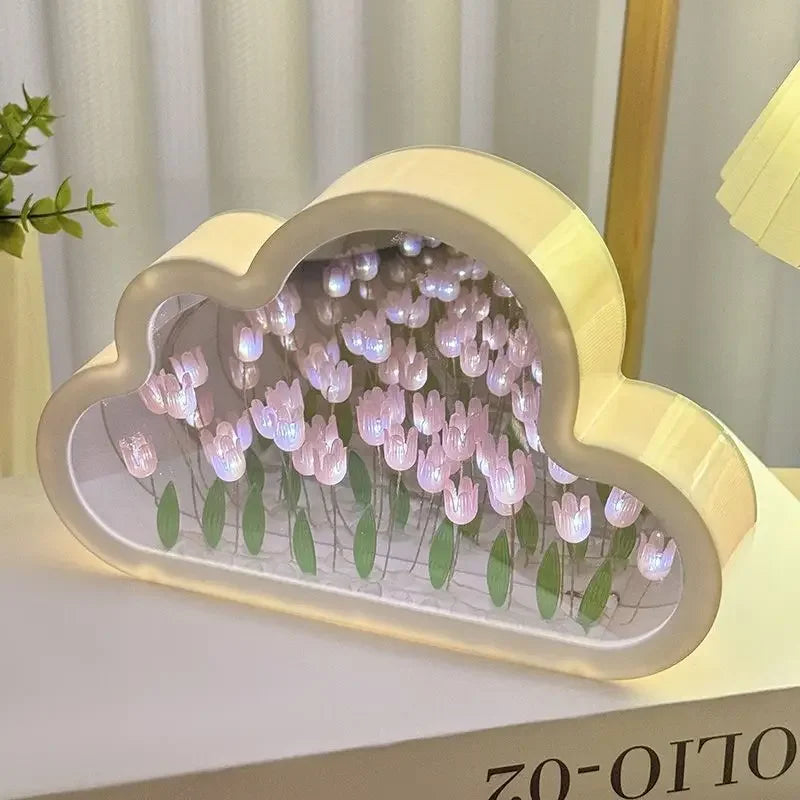 Tulip Cloud Sea of Flowers Handmade Night Light – Creative Atmosphere Lamp & Qixi Lovers Gift - Image 10