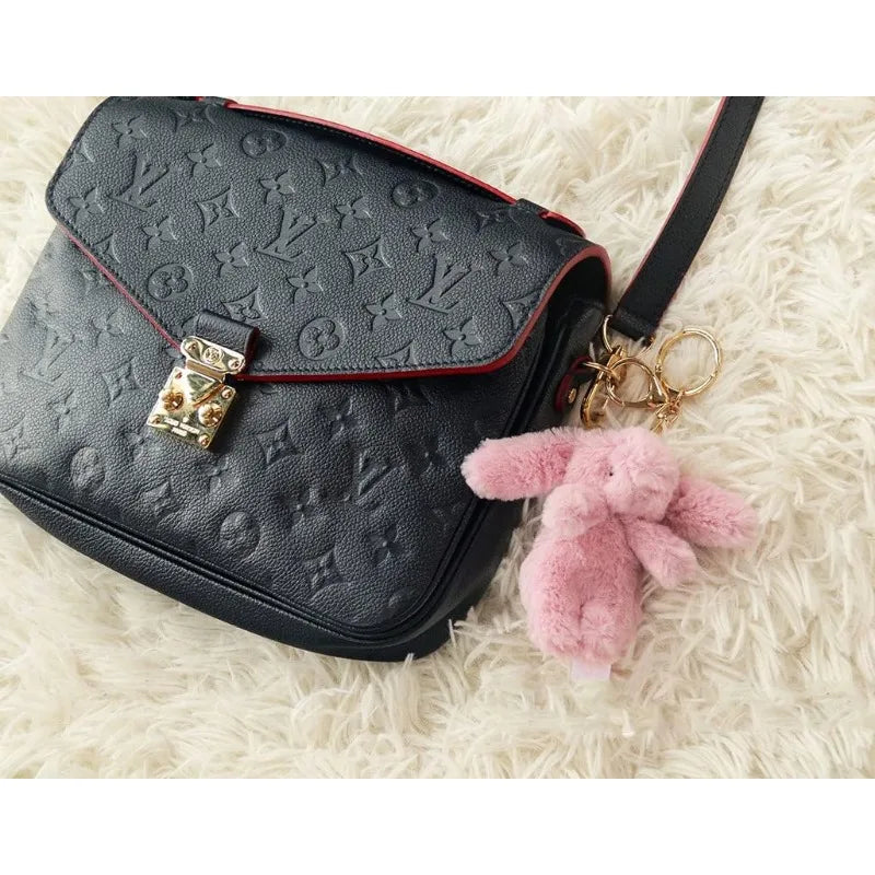 Cute Bunny Plush Keychain – 3.5" Mini Rabbit Bag Charm Pendant for Women (Gray) - Image 5