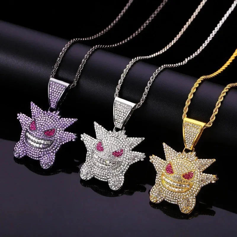 Anime Pokémon Diamond Pet Monster Pendant Necklace – Hip Hop Style Gift for Men & Women - Image 2