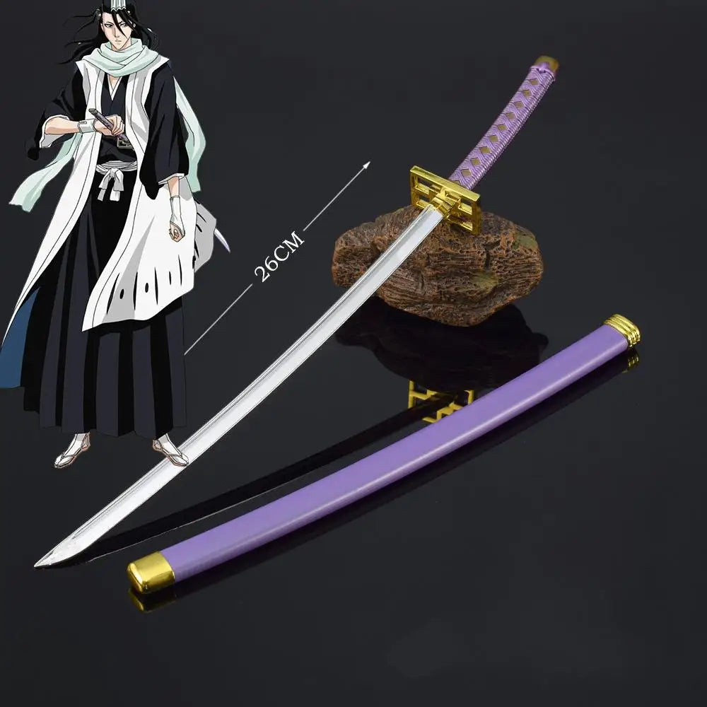 26cm Bleach Mini Sword Keychain – Kurosaki Ichigo Anime Collectible with Sheath & Metal Mask Pendant - Image 17