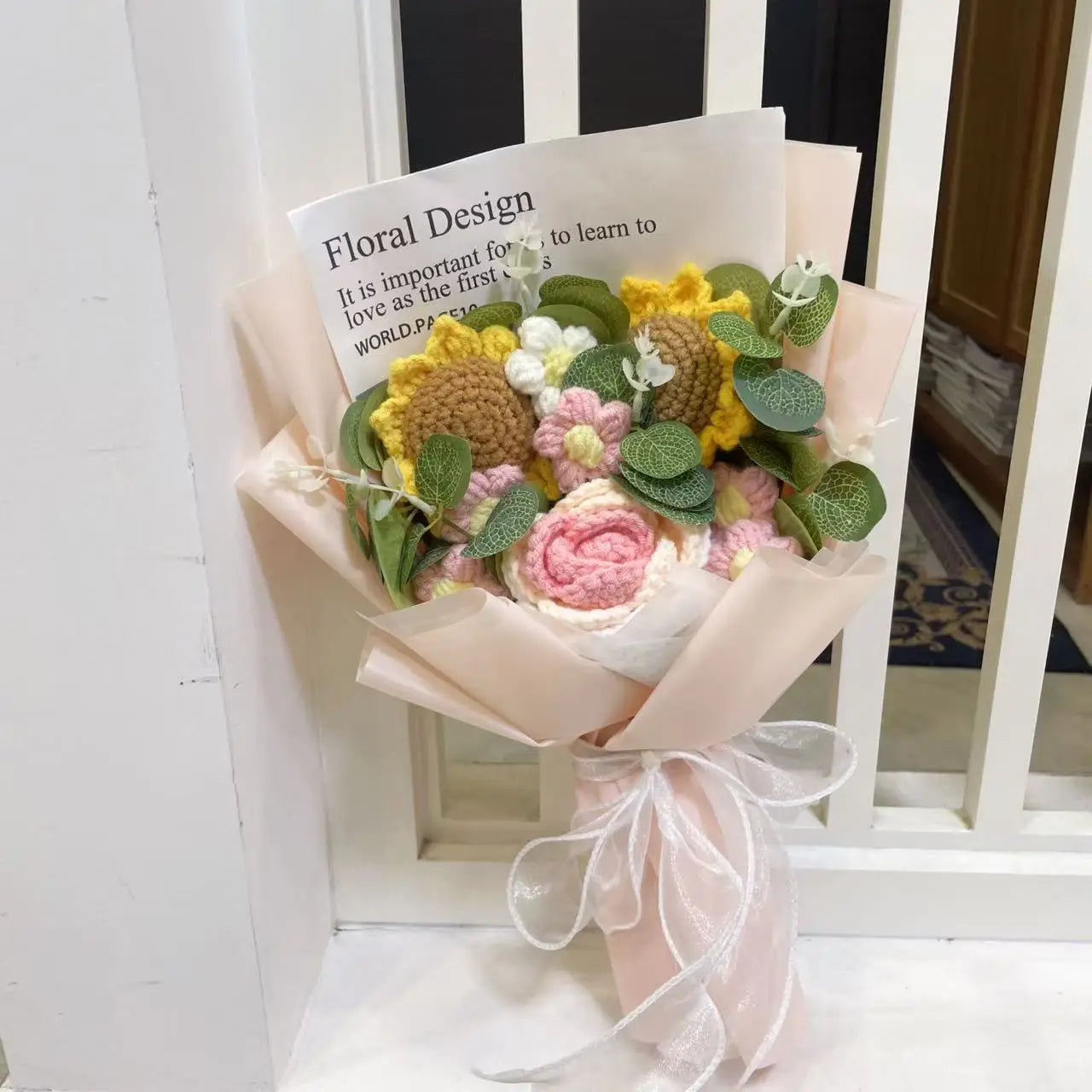 Finished Knitted Sunflower Bouquet – Handmade Crochet Flower Gift for Valentine’s, Mother’s Day, Birthday & Graduation - Image 18