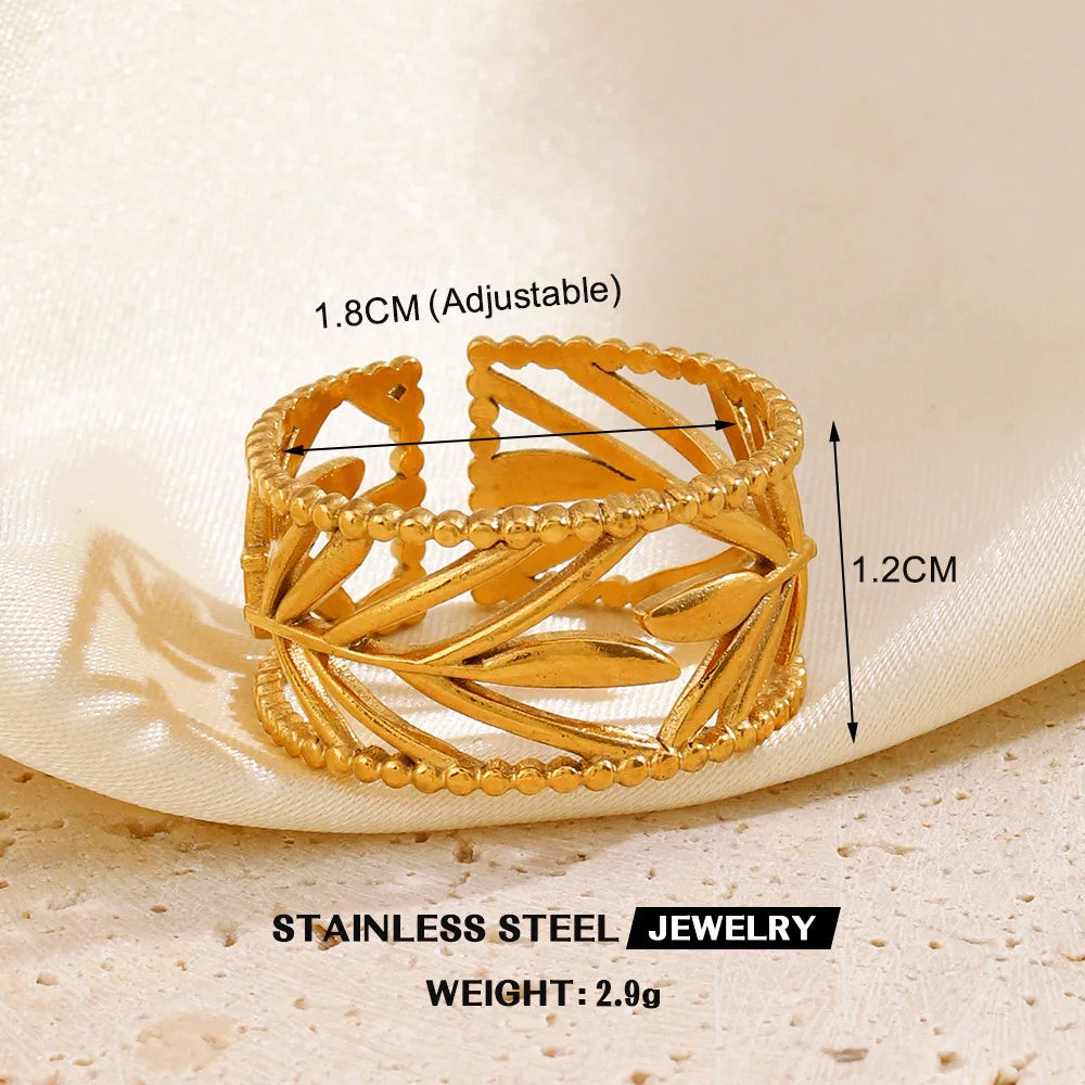 Gold Color Stainless Steel Heart Ring - Image 25