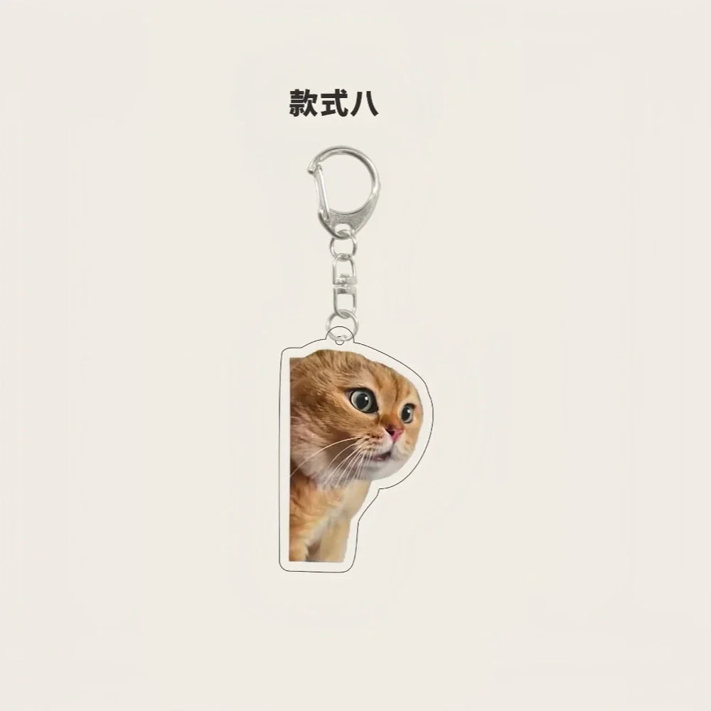Funny Rambling Goat & Huh Cat Meme Keychain – Screaming Confused Cat Pendant Gift - Image 8