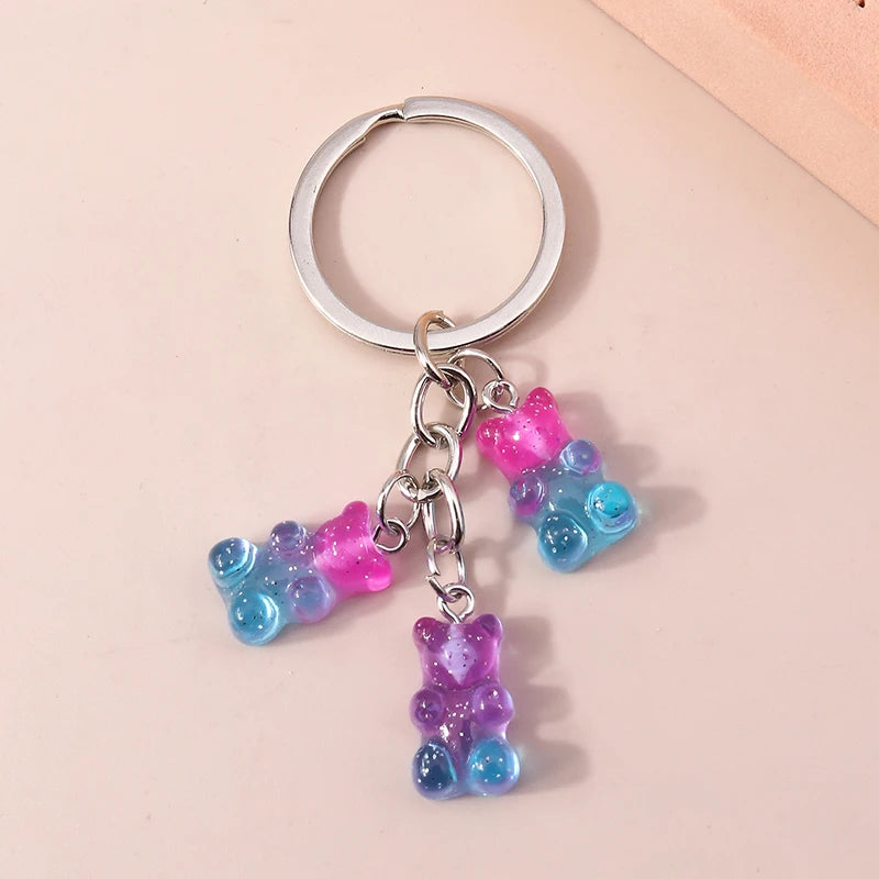 Cute 3D Dazzling Bear Keychain – Sparkling Animal Pendant for Car Keys & Handbags - Image 10