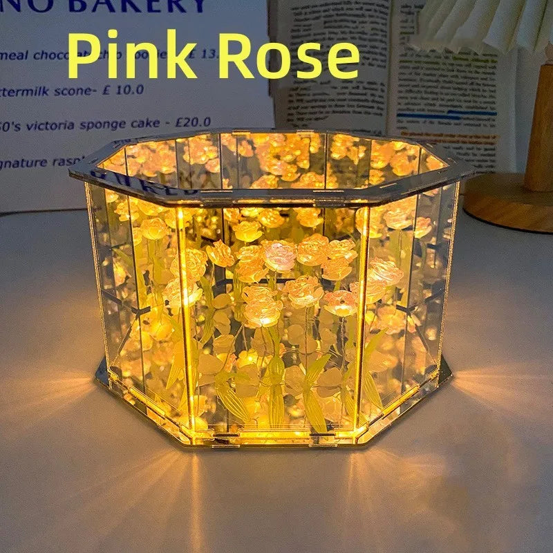 DIY Tulip Mirror Cube Lamp – 3D LED Nightlight Craft Kit & Handmade Gift - Image 7