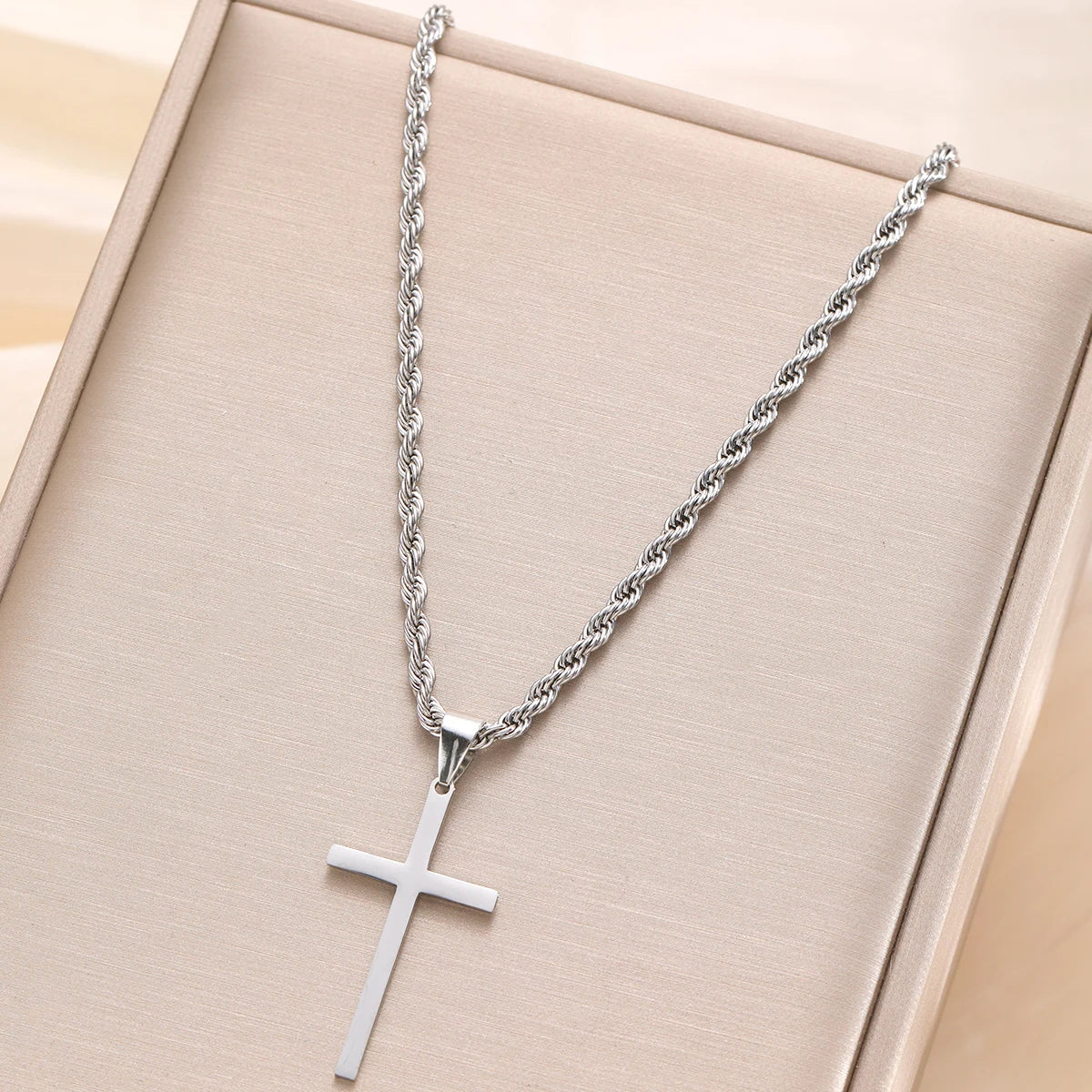 New Stainless Steel Cross Pendant Necklace - Image 4