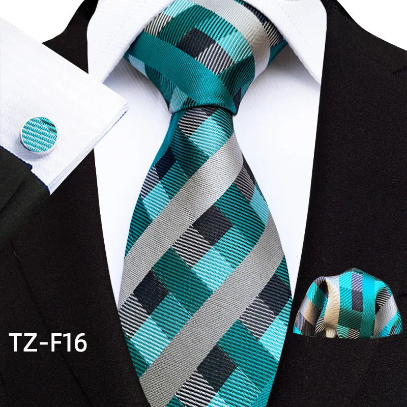 Luxury Paisley Tie & Handkerchief Set – Men's Suit Accessory with Cufflinks & Pocket Square - Image 14