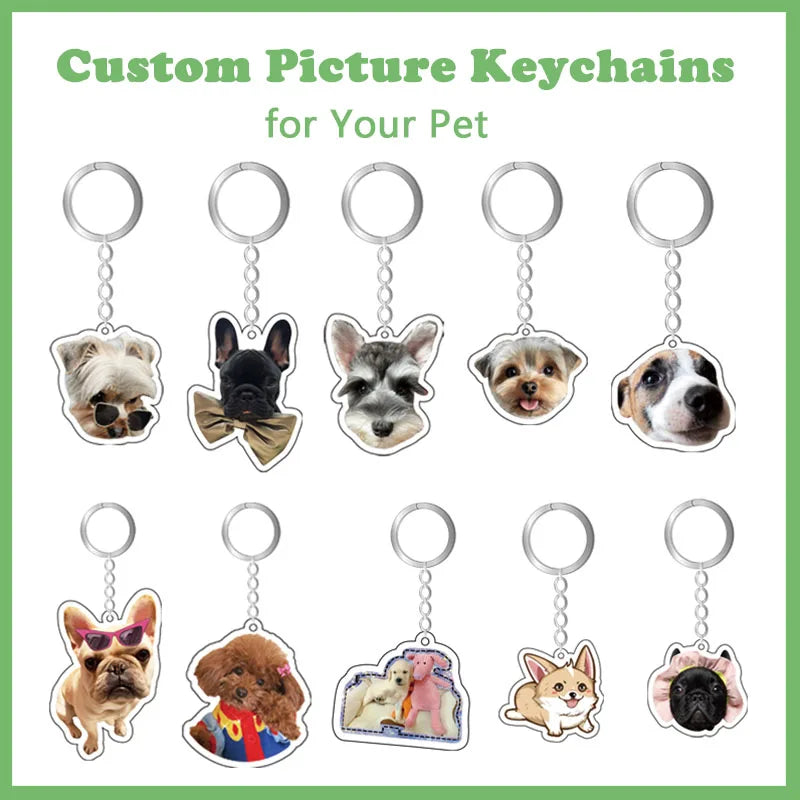 Custom Pet Dog & Cat Acrylic Keychain – Personalized Photo Cartoon Charms - Image 5